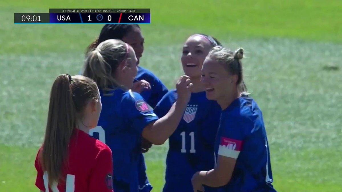 Melanie Barcenas sets the tone with the opening goal in U.S. Soccer YNT's 5-0 victory over Canada 🇺🇸⭐
