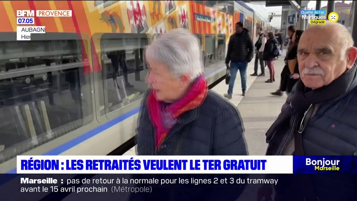 Provence-Alpes-Côte d'Azur: les retraités mobilisés pour demander la gratuité des TER