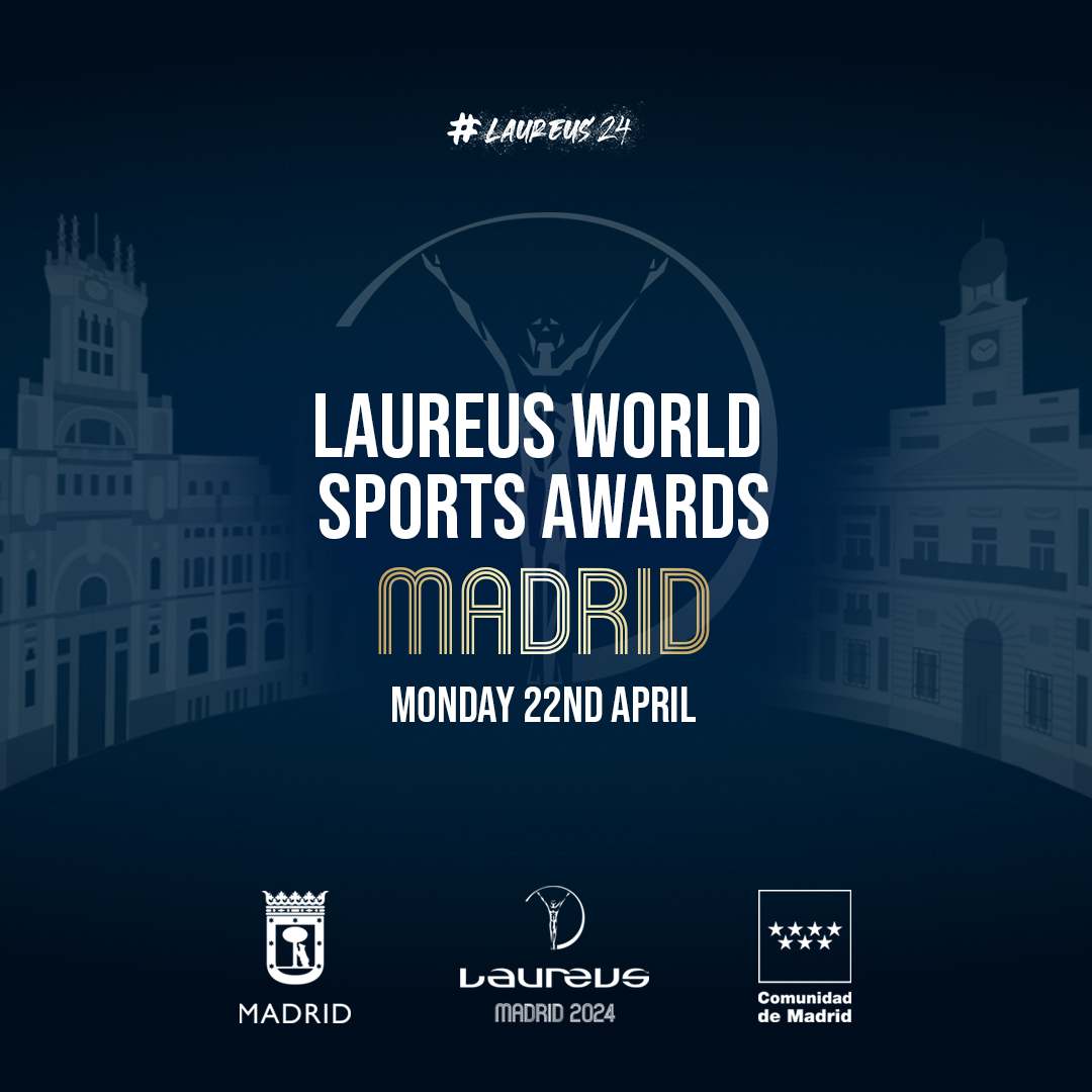 🏆 𝙃𝙤𝙡𝙖 Madrid! The 2024 Laureus World Sports Awards will be held in Madrid on 22nd April. The Awards will honour the greatest sporting achievements from 2023 and leave a legacy for young people in the city and region of Madrid. Ayuntamiento Madrid | Comunidad de Madrid #Laureus24