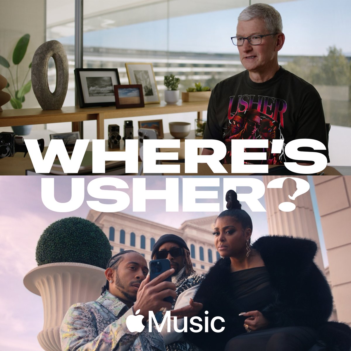 In a very #Vegas turn of events, Usher Raymond IV has gone missing before the #AppleMusicHalftime Show 🫠 Ludacris LILJON Taraji P. Henson NFL @rocnation #WheresUsher #SBLVIII