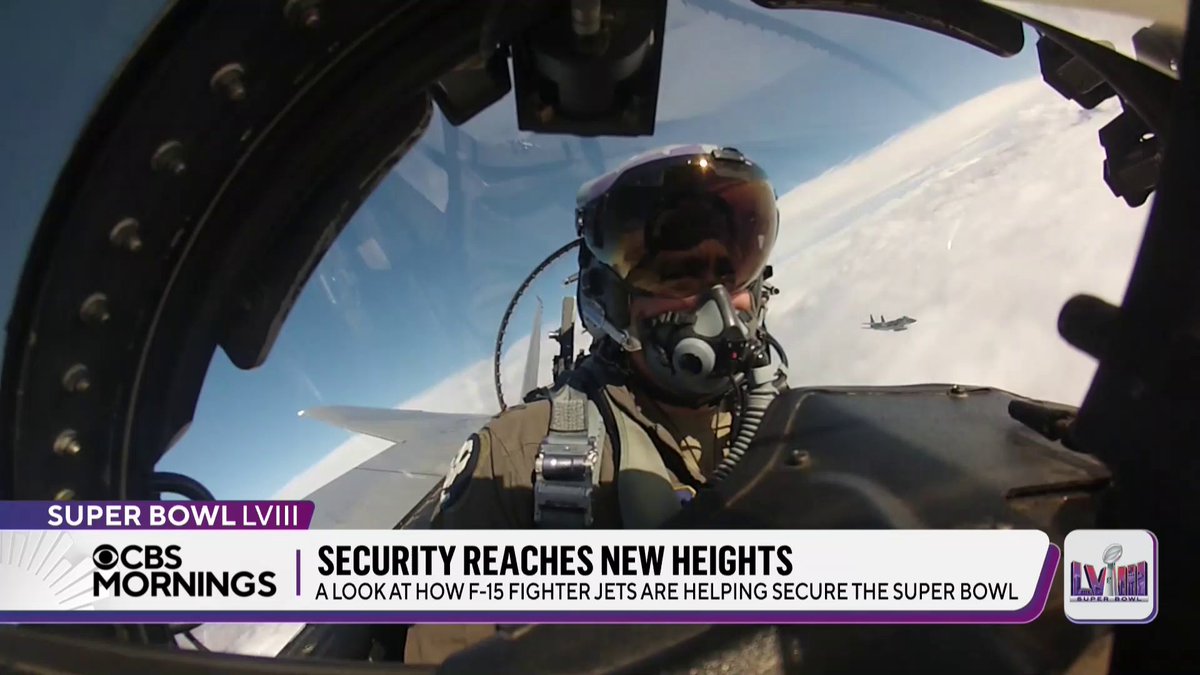 Nearly 500,000 people are expected to drop into Las Vegas for #SBLVIII – prompting multiple security endeavors. Kris Van Cleave got a look at one of those methods: fighter jets, which fly near the speed of sound.