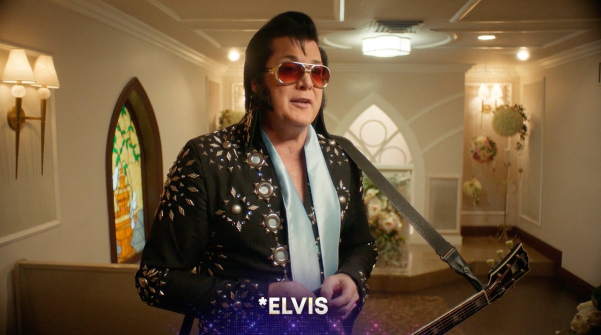 “You’re getting married by a guy in a polyester onesie – you should have a sense of humor.” 😂 Only in Vegas: Super Bowl LVIII and the wedding capitol of the world.