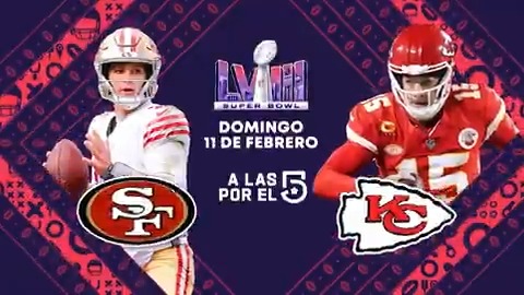 No te pierdas el simulcast del Super Bowl LVIII por streaming, en el 5 solo en #ViX #SBEnTelevisa