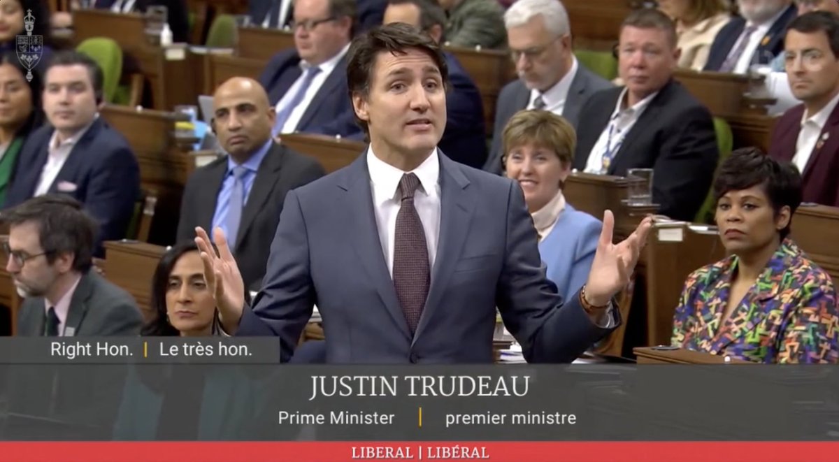 NEW - Trudeau says the opposition leader is proposing "to make Canada great again. That is not what Canadians want."