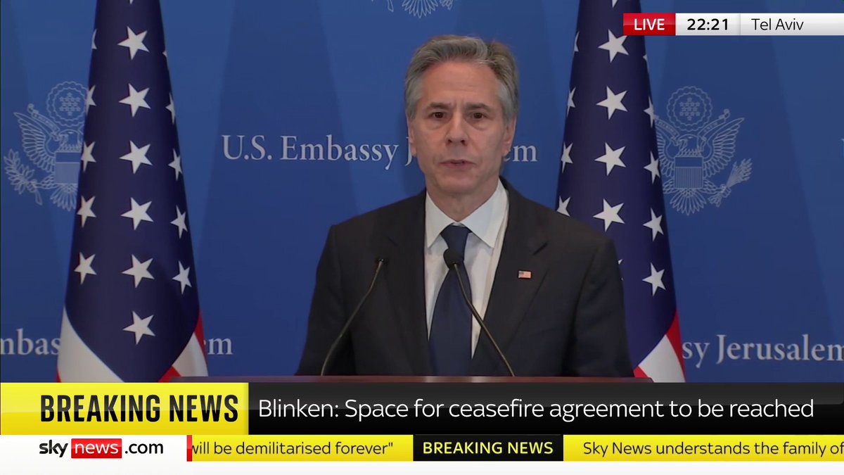 'Israelis were dehumanised in the most horrific way on October 7 -– but that cannot be a license to dehumanise others'. Delivering a speech in Tel Aviv, the US Secretary of State Antony Blinken says "we cannot lose sight of our common humanity".