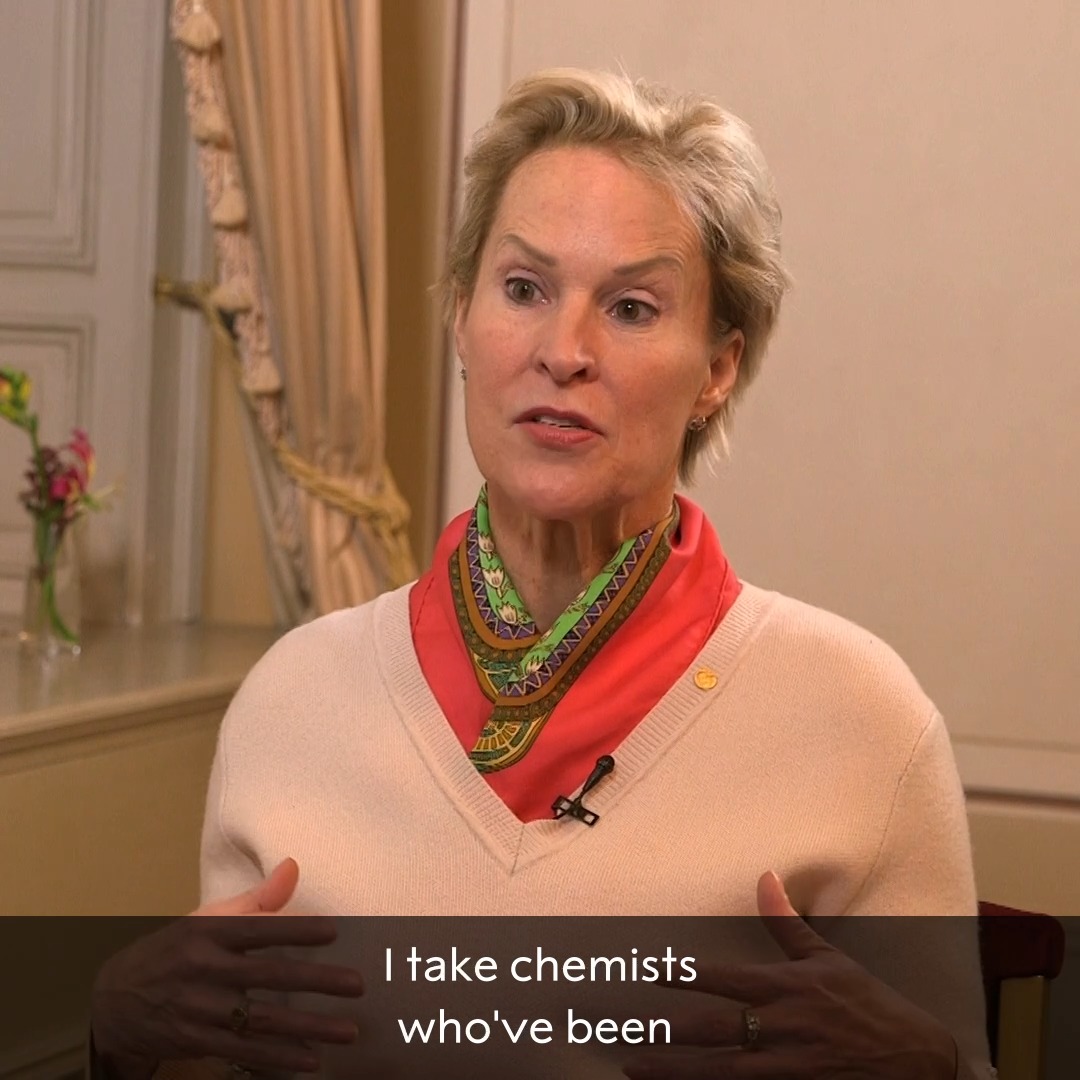 Fearlessness. Hear chemistry laureate Frances Arnold share what she looks for in new recruits in her laboratory. Watch the full interview with Arnold: #WomeninScience