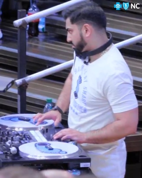 Some of the sounds of the Smith Center on gameday are brought to you by Chapel Hill native Nevy Ramadanovic. You know his music set, now get to know "DJ Nevy" 🎶🎧 #GoHeels x Blue Cross NC