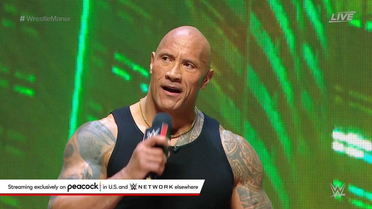 "I introduce you to... the Cody crybabies" Dwayne Johnson is unhinged tonight at the #WrestleMania XL Kickoff. 👀