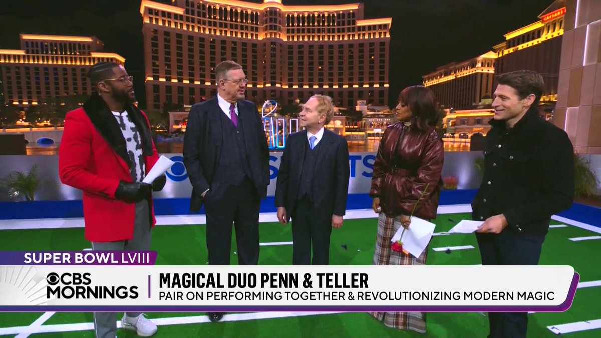 Magical duo Penn Jillette and Teller, the longest-running headlining act in Vegas history, share their secrets to success — and perform a special trick using a #superbowl ring.