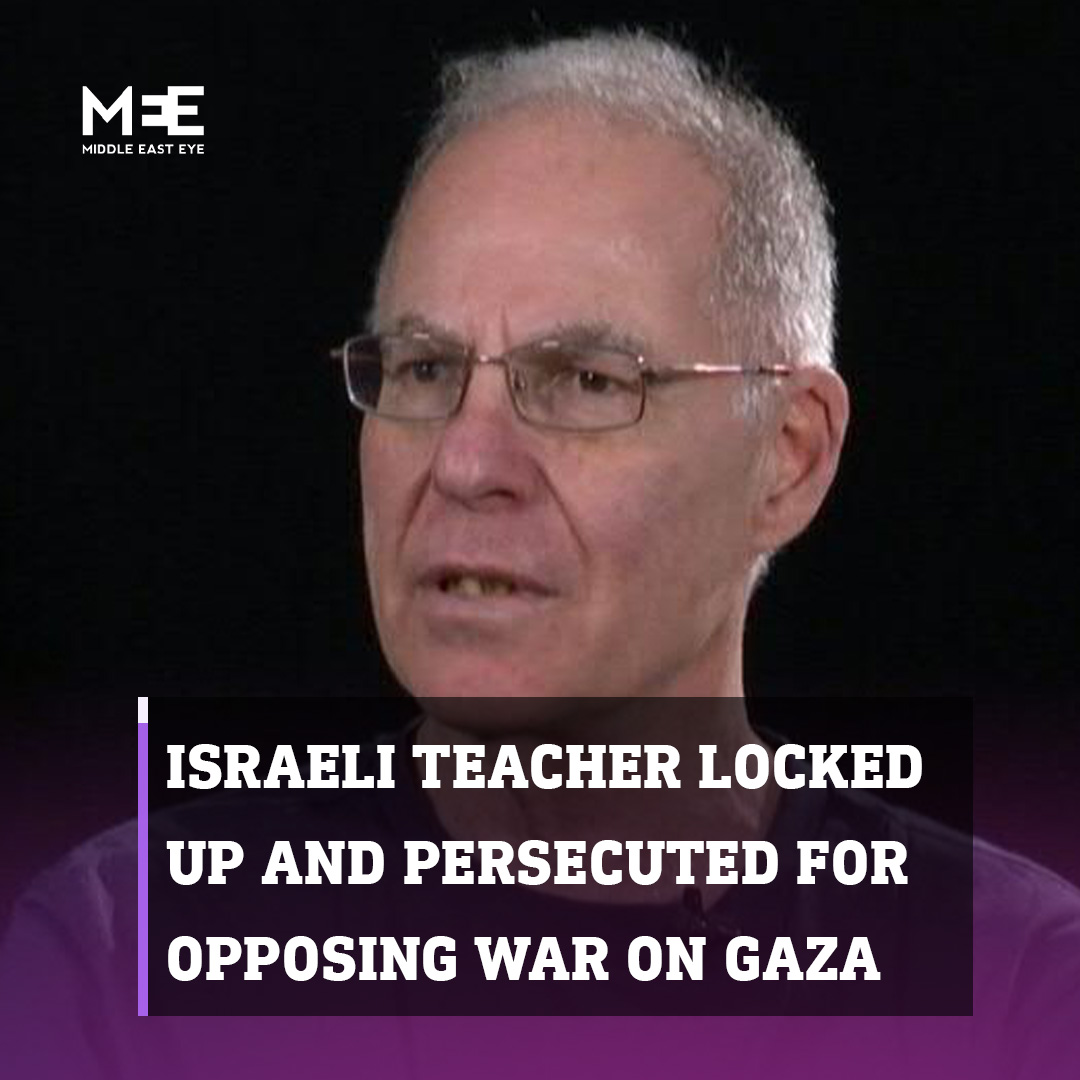 Meir Baruchin, an Israeli history teacher and anti-war activist, revealed how he was arrested in October and imprisoned in solitary confinement in November after he posted a photo online of Palestinians killed by the Israeli army on 7 October in opposition to the war on Gaza.