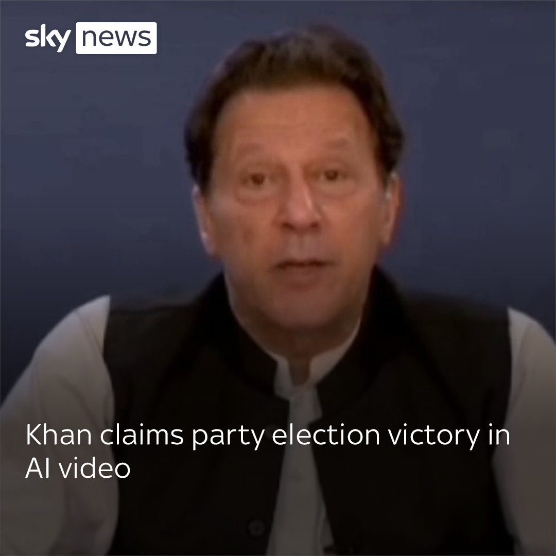Jailed former prime minister of Pakistan Imran Khan has claimed victory for his supporters in the country's general election - via a video generated using AI.