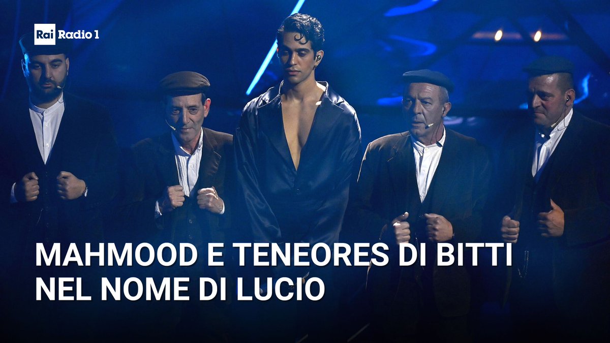 🔵#Sanremo2024 Serata #Cover L'omaggio a Lucio Dalla. #Mahmood, insieme ai Tenores di Bitti, canta 'Come è profondo il mare', brano del 1977 del grande artista bolognese, scomparso il 1 marzo del 2012 Mahmood