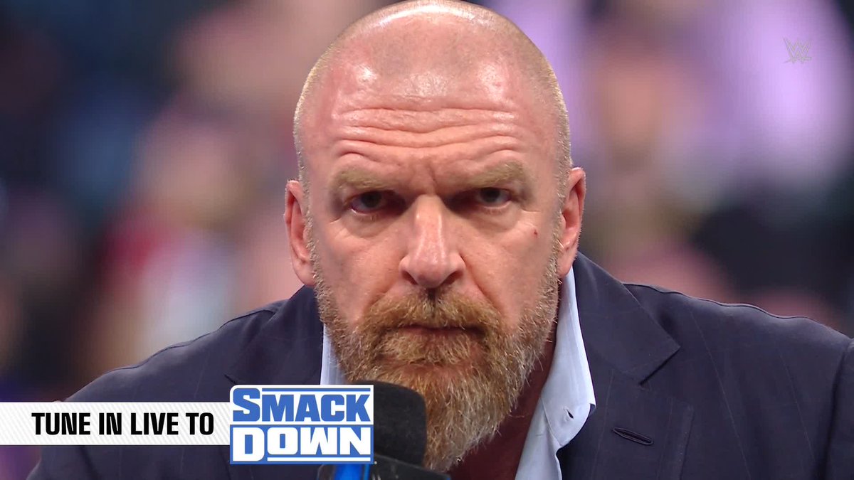 "The answers come from one place and one place only and right now, you are looking at him." 👀🔥 Triple H makes it very clear who's making the decisions around here and what our #WrestleMania XL main event will be... #SmackDown