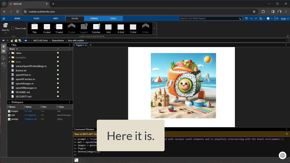 Integrate ChatGPT and DALL·E into MATLAB! Explore our code examples for connecting MATLAB to powerful language and image AI models 💻 ✨ #MATLAB #AI