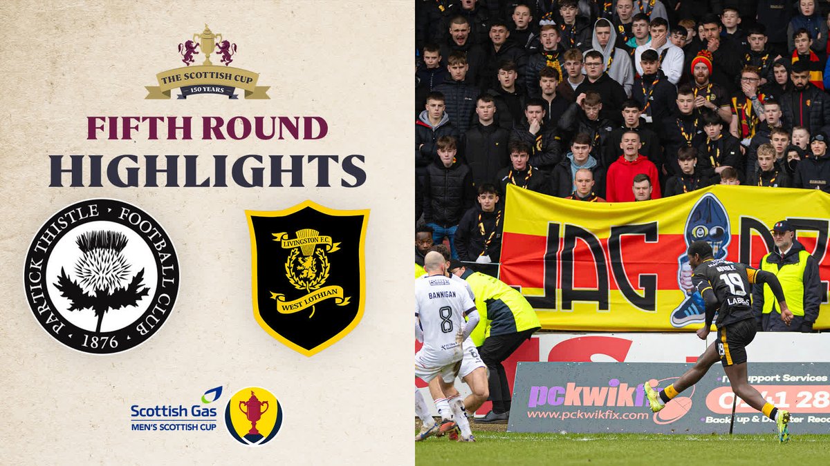 📽️ 🏆 Partick Thistle FC v Livingston Football Club There was late drama at Firhill, as Joel Nouble's second-half double took the game to extra time, where a 120th minute winner from Tete Yengi won it for Livingston. #ScottishCup