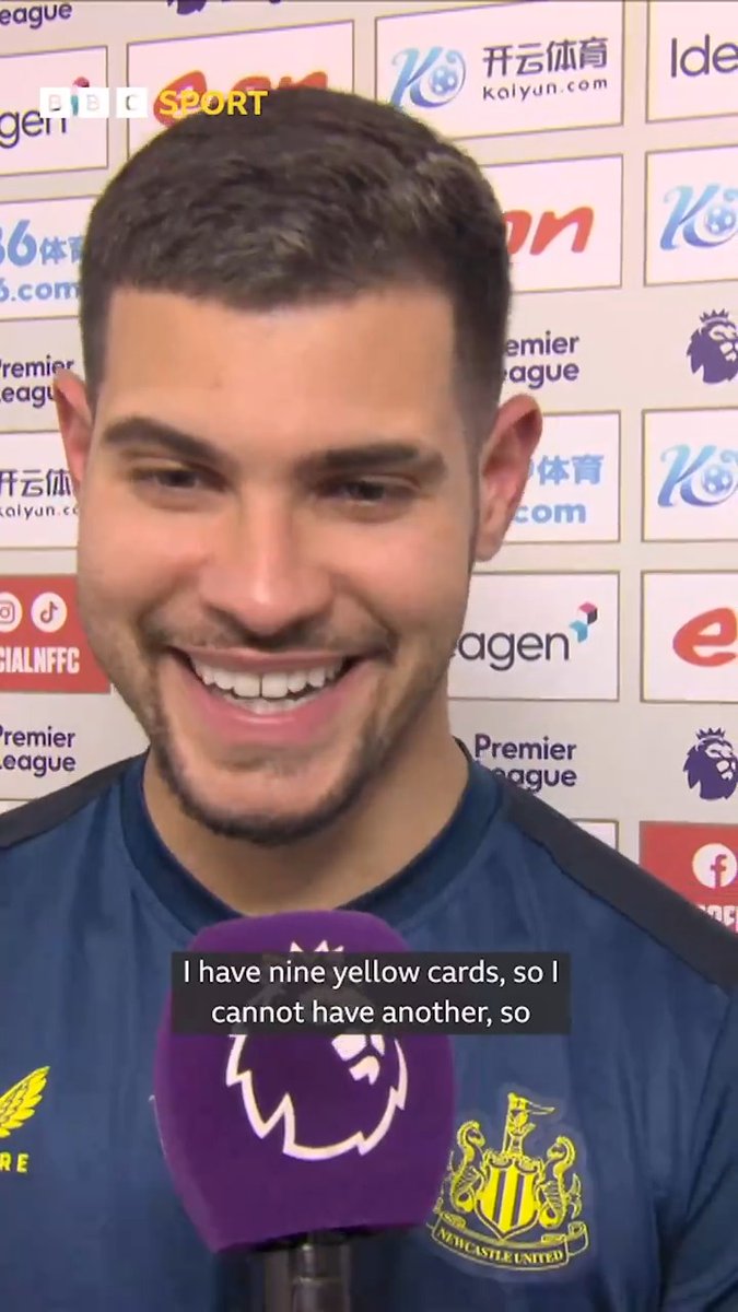 Bruno Guimaraes wanted to hug the Newcastle fans when he scored... But then he remembered he's on nine yellow cards 😂