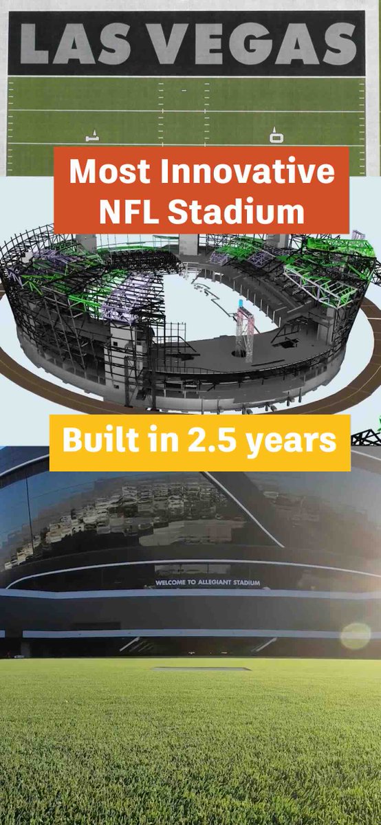 #SBLVIII meets Allegiant Stadium tomorrow! 🏟️ @MAMortensonCo & McCarthy Building Co collaborated using the Autodesk Design and Make Platform to bring the arena to life in just 2.5 years — ahead of schedule, under budget, and beyond expectations. #MakeAnything