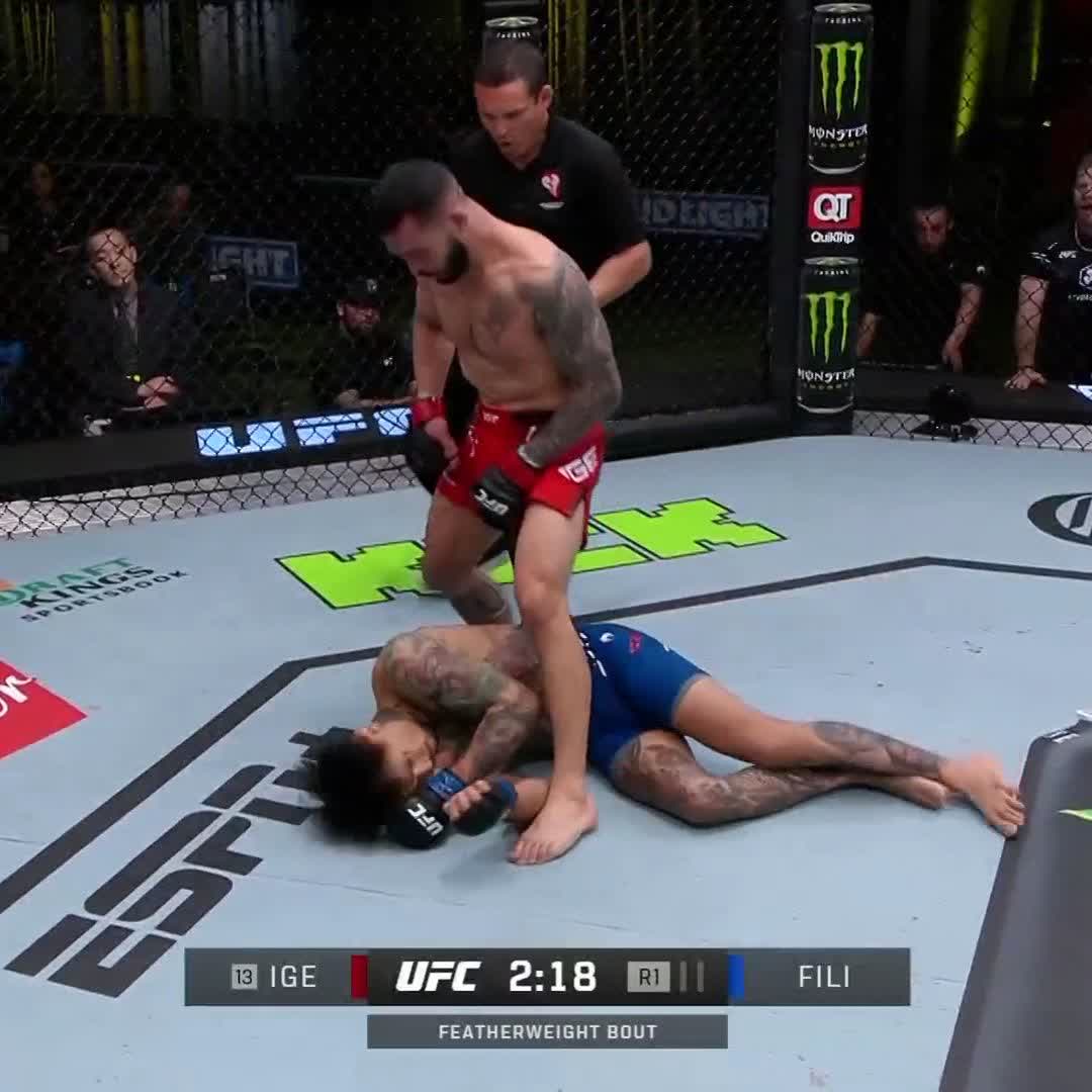 50K IGE STRIKES AGAIN 😱 Dan Ige with the one punch KO on Andre Fili! #UFCVegas86