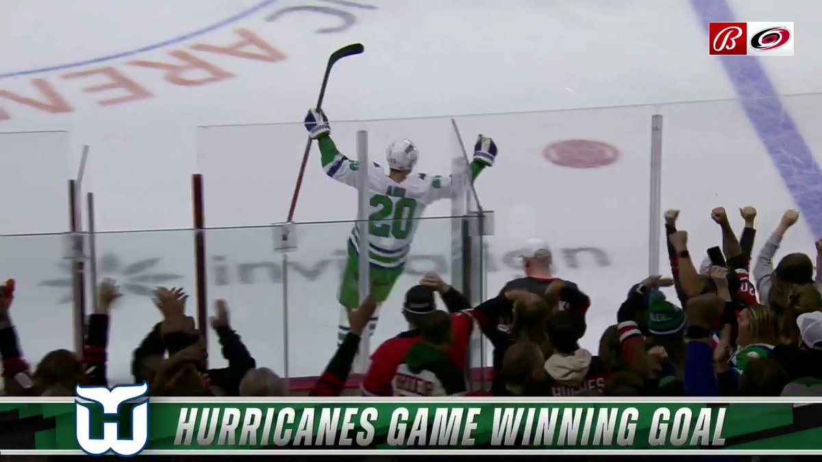 Cue the music! Aho with the GWG in OT! Carolina Hurricanes | #CauseChaos 🐳