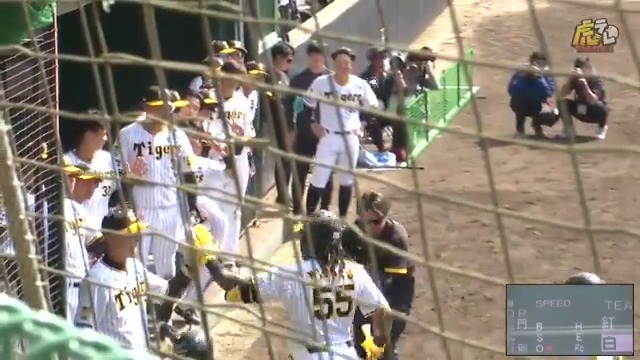 【宜野座】 2回裏、ミエセス選手のレフト勝ち越しツーランホームラン!助っ人の豪快な一発に宜野座は拍手喝采! #hanshin #虎テレ #阪神タイガース #ARE_GOES_ON 虎テレでは春季キャンプをライブ配信