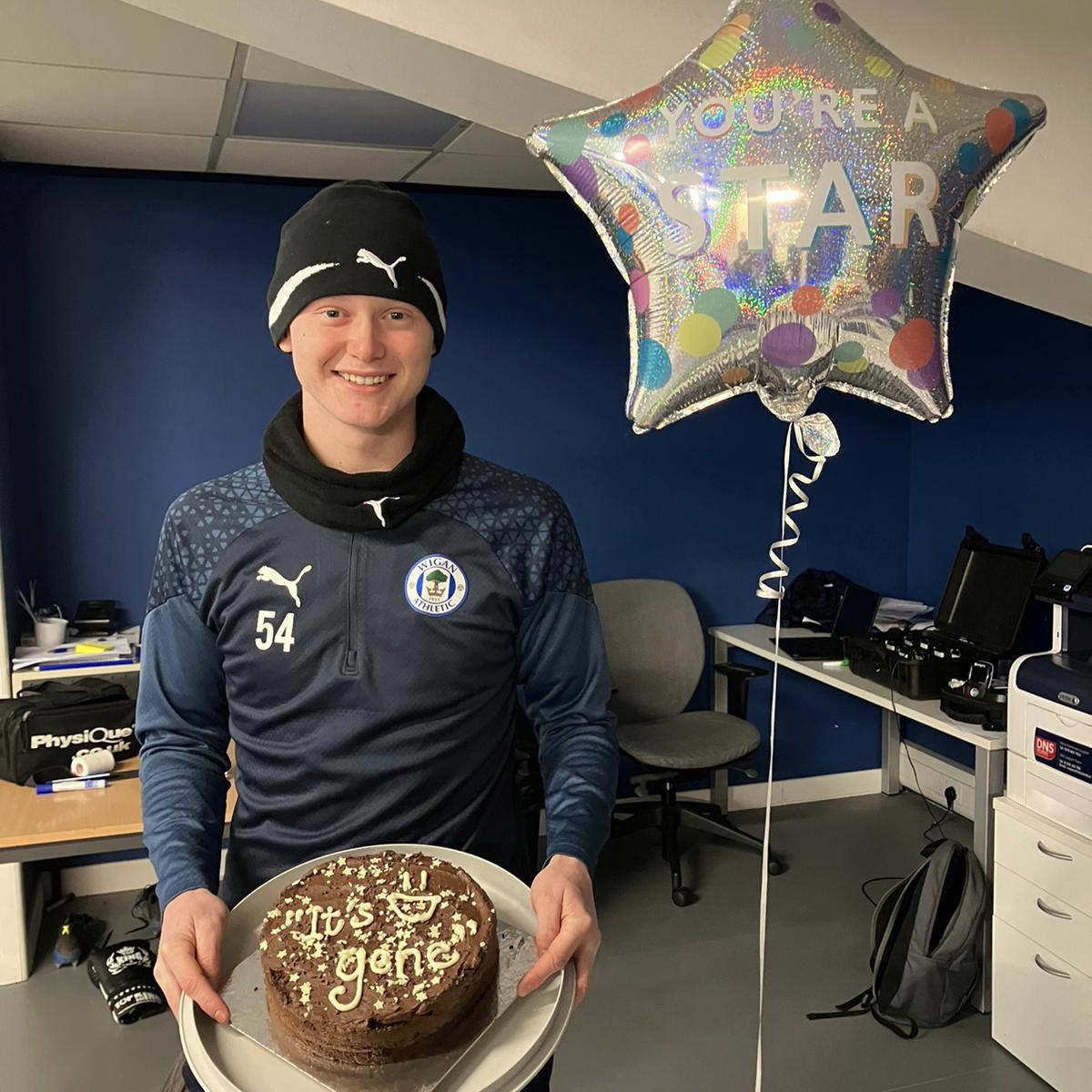 We’re proud to announce that U18s captain & lifelong Latics fan Callum Jones has won his battle against Non-Hodgkin Lymphoma. 💙 Here’s the moment Jonesy received a hero's welcome when he returned to Christopher Park. 🥰 #wafc 🔵⚪️