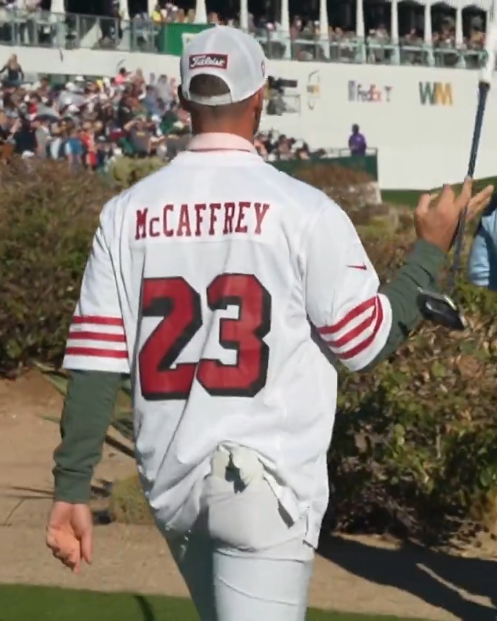 Celebrating Super Bowl Sunday in style 🏈 Wyndham Clark is repping former high school classmate Christian McCaffrey's jersey on No. 16.