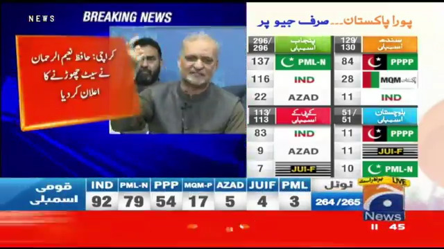 "ہمیں خیرات کی سیٹ نہیں چاہیے" حافظ نعیم الرحمان کا پی ایس 129 کی سیٹ چھوڑنے کا اعلان #ElectionsWithGeo