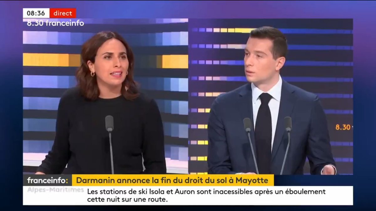 La France n'a pas vocation à être un guichet social et le réceptacle de toutes les misères du monde. Il faut mettre fin au droit du sol sur l'ensemble du territoire national. Après 30 années d'excès en matière d'immigration, il faut revenir à à la raison ! franceinfo