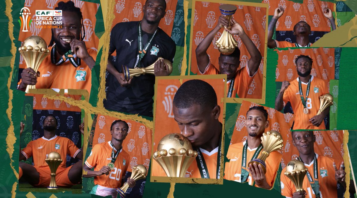 Specially crafted for the occasion, designed with love and tailored to decorate the photoshoot of the national heroes who brought home the 3rd. 🥳🏆🇨🇮 #TotalEnergiesAFCON2023
