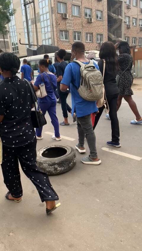 Our matrons and seniors joined the Lagos demonstration. #nurses #NotoNMCNVerification #NotoNMCNverficationrule