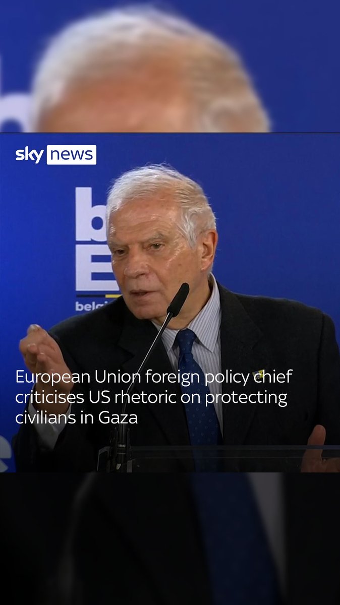"If you believe that too many people are being killed, maybe you should provide less arms." European Union foreign policy chief Josep Borrell criticises the US's rhetoric on protecting civilians in Gaza while it amps up military aid to Israel.