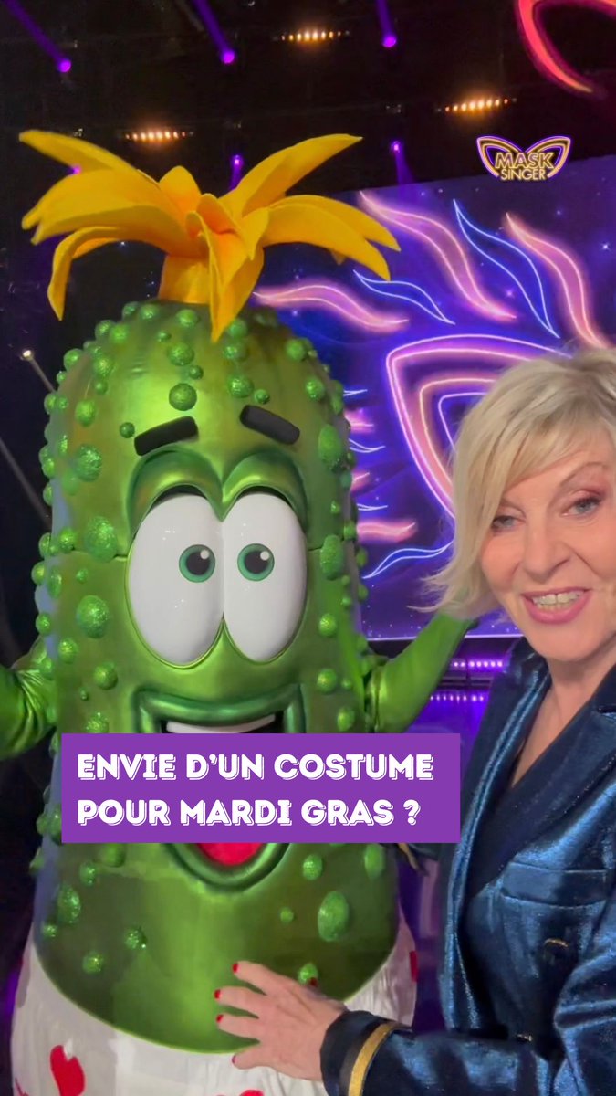 Si vous n’avez pas encore trouvé votre déguisement pour Mardi Gras, sachez que Chantal Ladesou Off a déjà trouvé le sien 🎭 #MaskSinger #Costume #MardiGras #Cornichon #ChantalLadesou #KevAdams