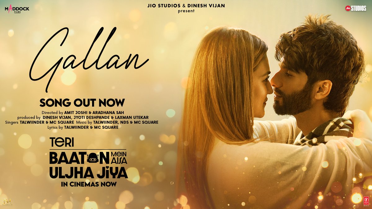 The melody you need when all you long for is their gallan chaar 🎶❤️ #Gallan - Song Out Now! 🔗 - #TeriBaatonMeinAisaUljhaJiya, the perfect valentine watch is now in cinemas!