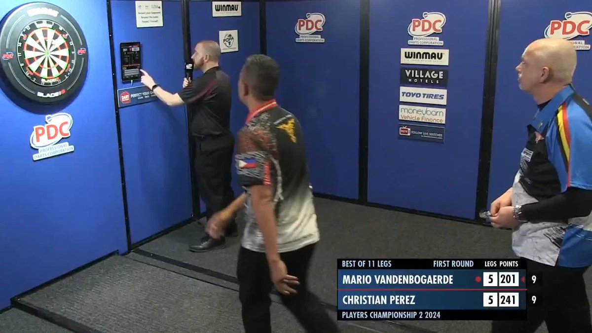 MARIO MOVES THROUGH! It's three straight legs and back-to-back ton-plus finishes for Mario Vandenbogaerde who turns the tie around to win the deciding leg! 📺 📋 #PC2