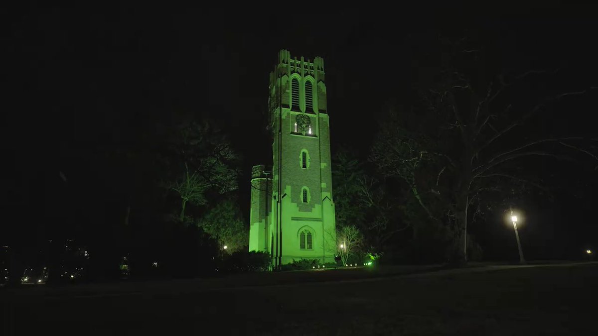 Tonight's remembrance gathering included Beaumont Tower playing MSU Shadows, moments of silence and the bells ringing at 8:18 and 8:25 p.m. in honor of students Arielle Anderson, Brian Fraser and Alexandria Verner. 💚