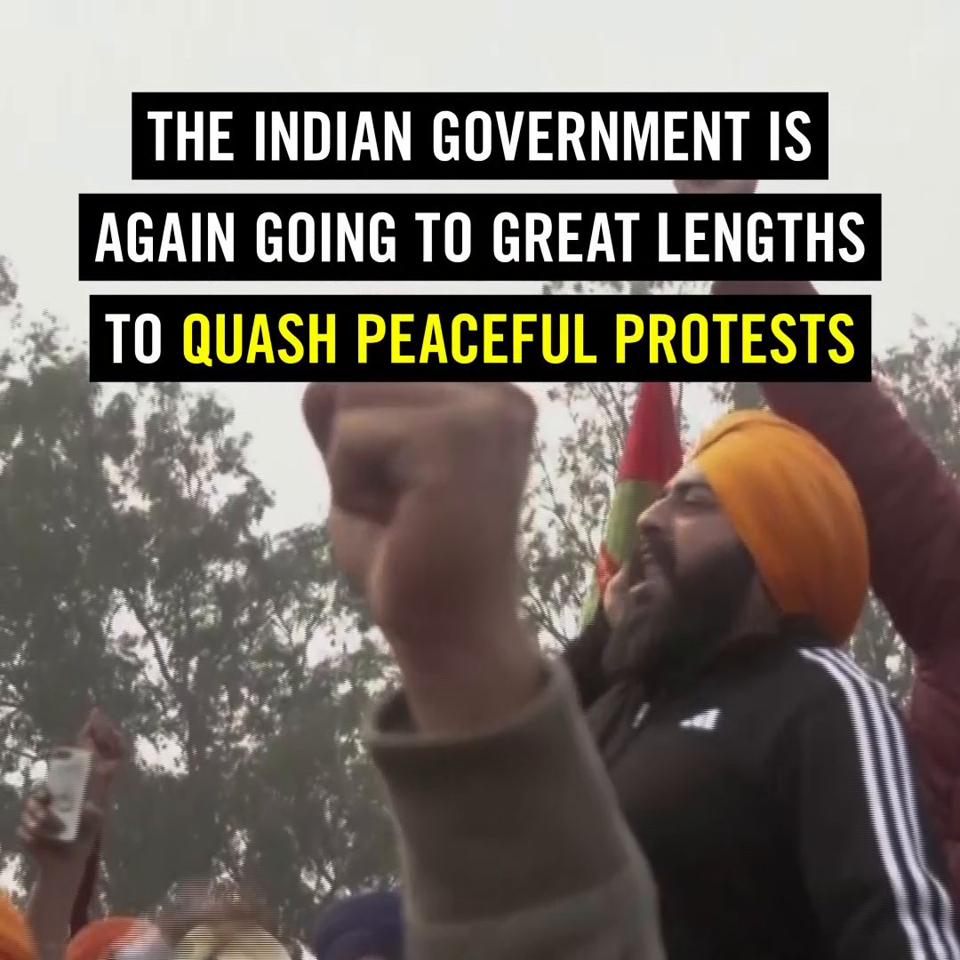 The Indian Government must urgently de-escalate the situation and guarantee the right to freedom of expression and peaceful assembly. #ProtectTheProtest ✊