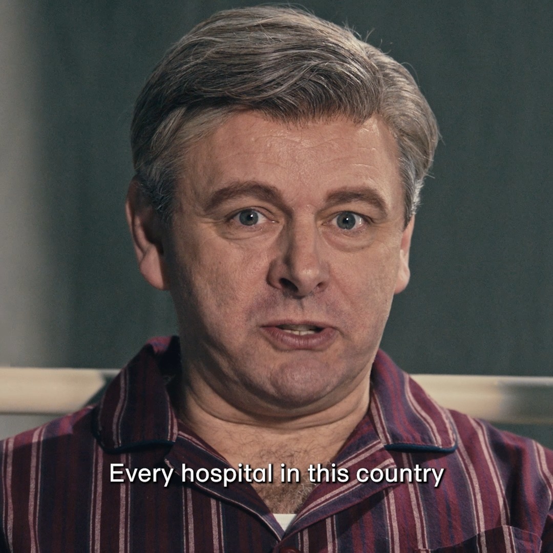 One man’s dream of the NHS. #Nye, with michael sheen 💙, opens in the Olivier Theatre from 24 Feb 🙌 Or catch it in cinemas with the National Theatre Live broadcast on 23 April.