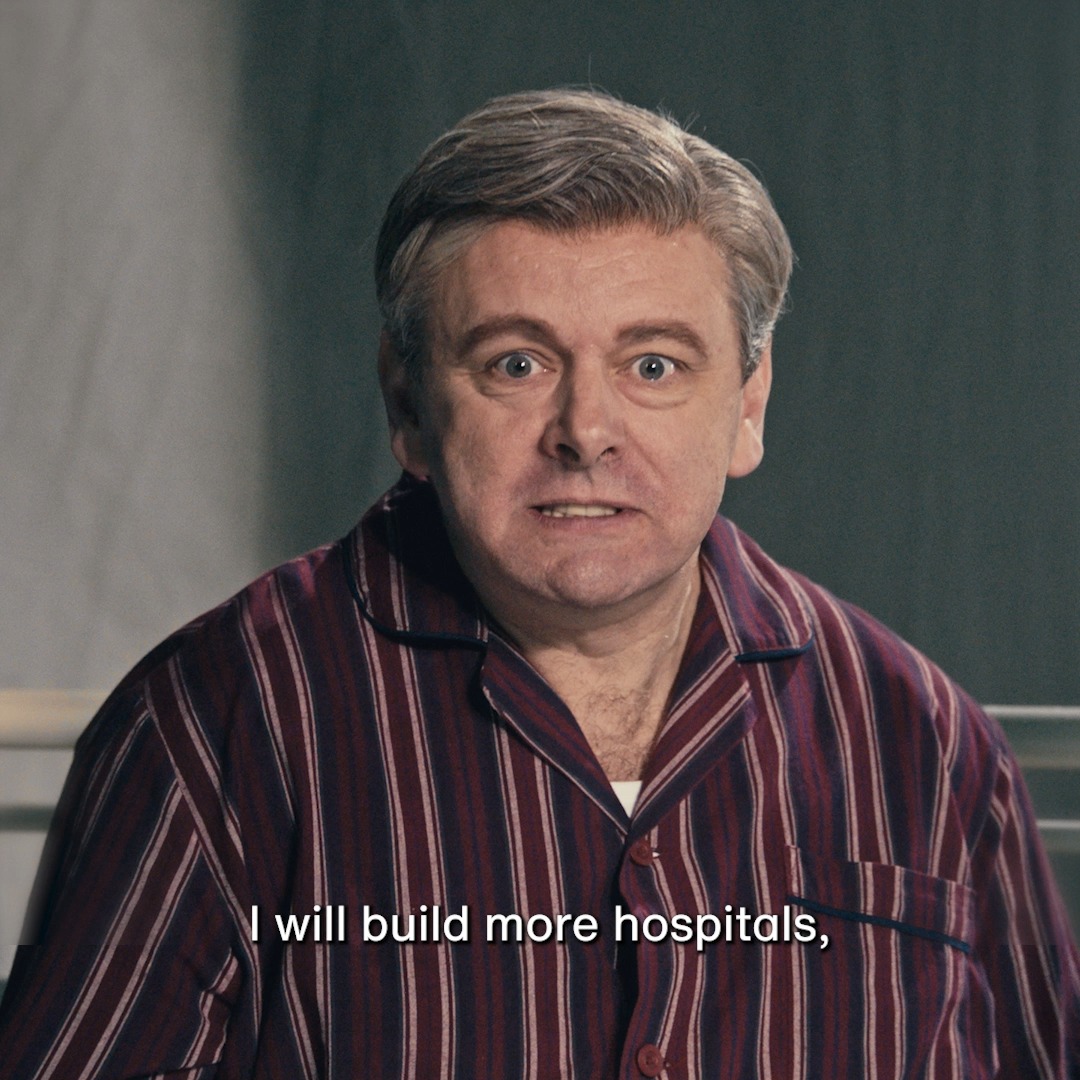 A surreal and spectacular journey of one man's dream of the NHS, with michael sheen 💙 as Nye Bevan. Broadcast live to cinemas 23 April and on-stage at the National Theatre.