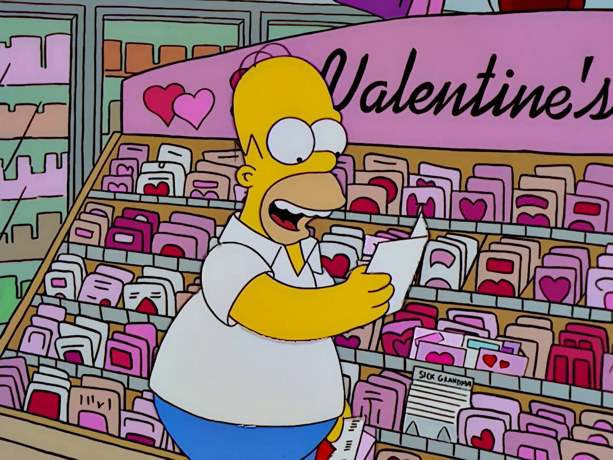 Still time to grab a card if you need one. Happy #ValentinesDay from #TheSimpsons!