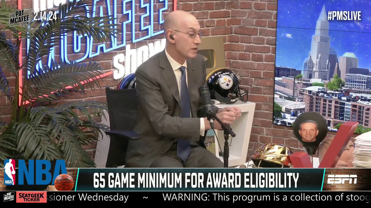 Adam Silver talked about the impact of the new 65-game minimum for NBA award eligibility on the Pat McAfee.