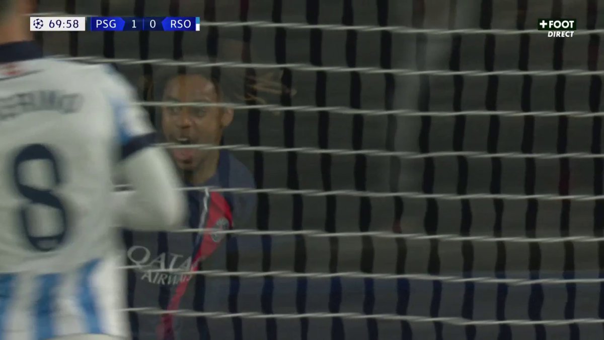 LE PREMIER BUT EN LIGUE DES CHAMPIONS DU CRACK BRADLEY BARCOLA 😍🚀 🎥 CANAL+ Foot