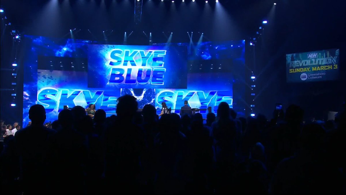 A chill enters the arena as Sky Blue faces her former friend, Willow Nightingale! Watch #AEWDynamite LIVE on TBS! @SkyeByee | julia hart | @WillowWrestles