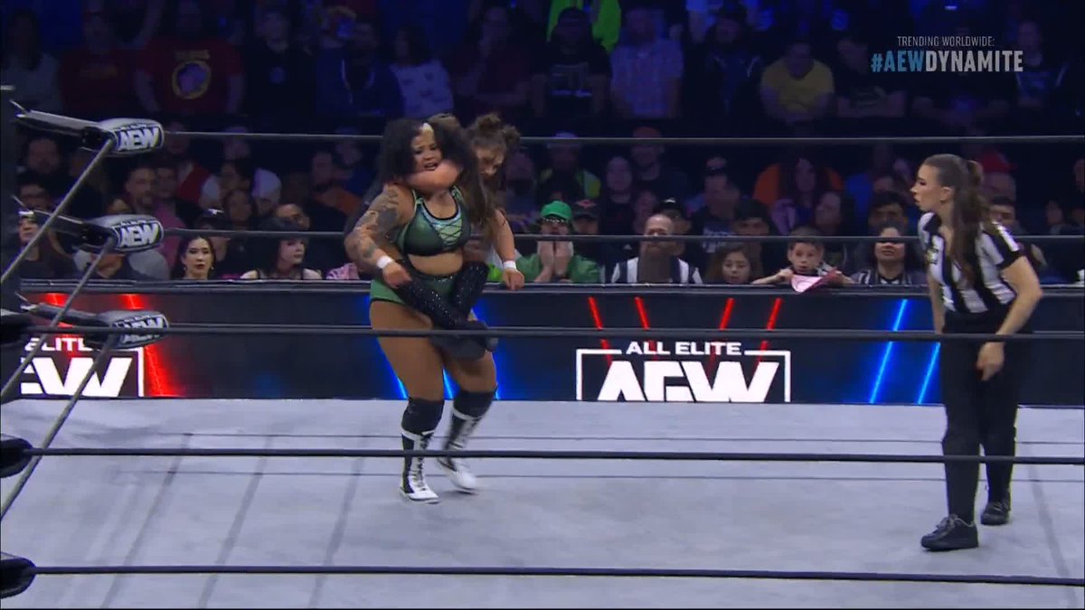 Skye Blue went FLYING! Watch #AEWDynamite LIVE on TBS! Skye Blue | Willow Nightingale