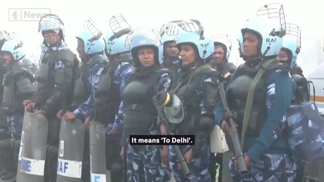 A ring of steel and concrete has been thrown up around India’s capital Delhi, as farmers demanding minimum prices for their crops have vowed to break through.