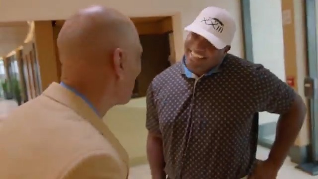 The moment Coach Dungy welcomed his first-ever draft pick to the Hall of Fame. (via @NFLNetwork/Pro Football Hall of Fame)