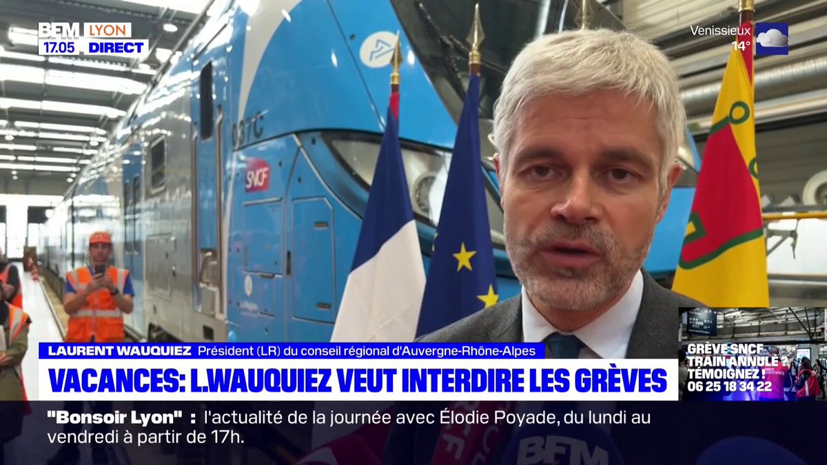 "On prend les Français en otage" Laurent Wauquiez, président de la région Auvergne-Rhône-Alpes, souhaite interdire les grèves en période de vacances