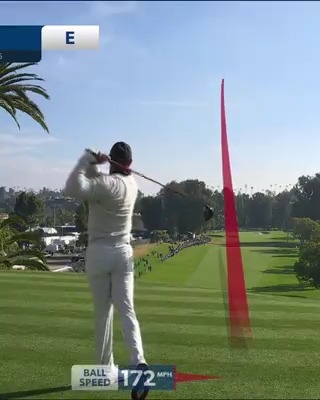 And he's off! Tiger Woods' first round of 2024 is underway.