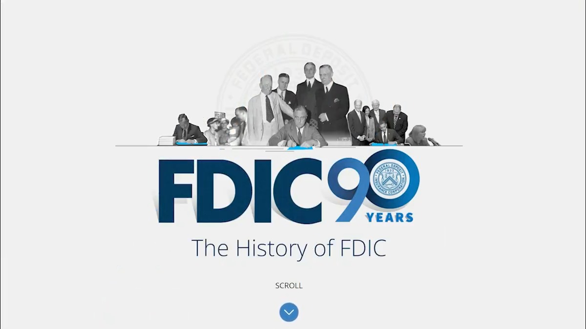 Welcome to an animated timeline of our 90-year history! Take a digital stroll through the decades as you learn more about how we maintain stability and public confidence in our nation's financial system.