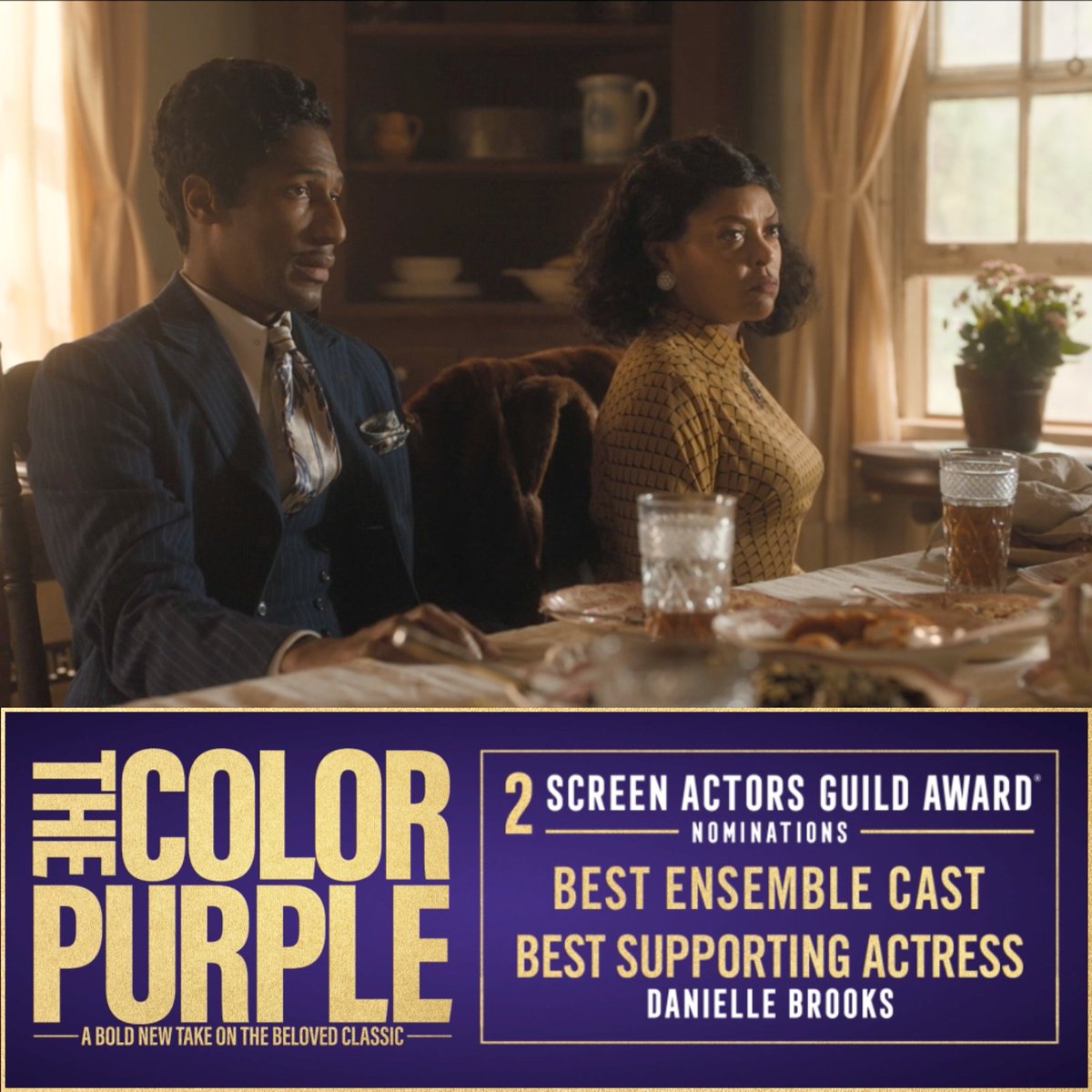 Our cast brought power, strength, and hope to this pivotal moment in our story. #TheColorPurple – Nominated for the #SAGAward for Outstanding Performance by a Cast.