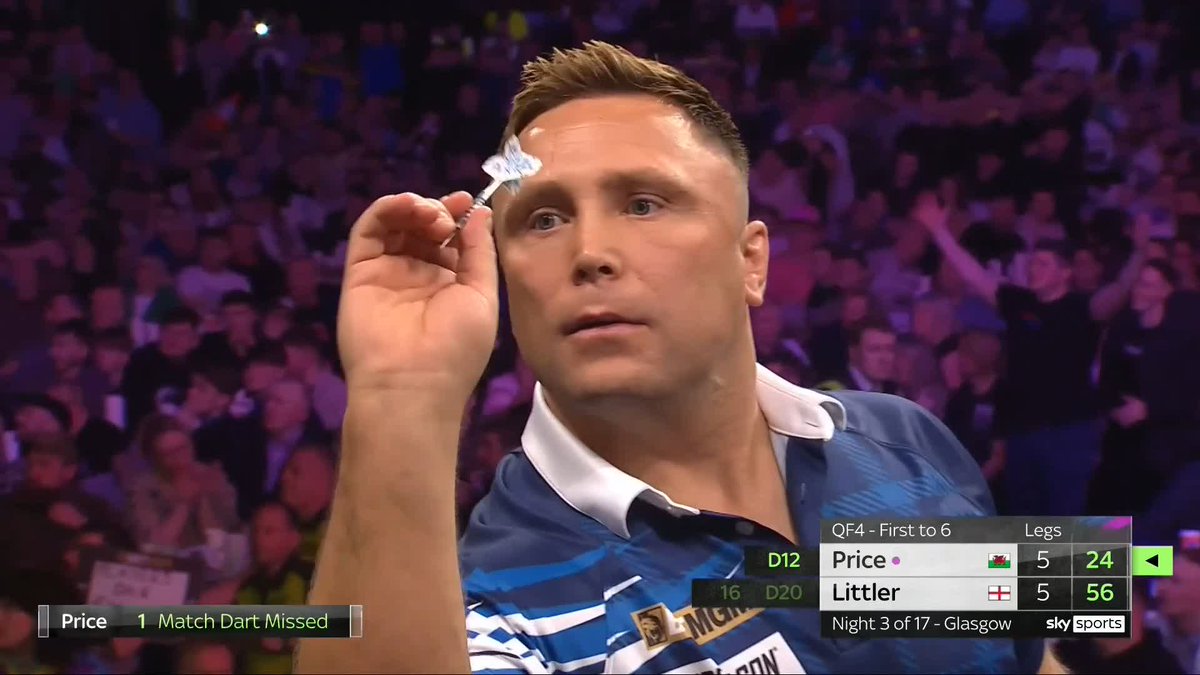 PRICE PUTS OUT LITTLER! Gerwyn Price wins through an absolute THRILLER against Luke Littler! The Welshman fires in a 13-dart hold in the decider to move through to a semi-final clash against Luke Humphries! ๐บ #PLDarts | QF4